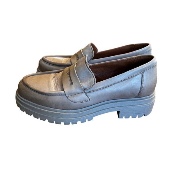 Miz Mooz Shoes - Miz Mooz Platform Lug Sole Loafers Taupe Leather Size EU39/U.S. 8.5-9 Grunge Y2K